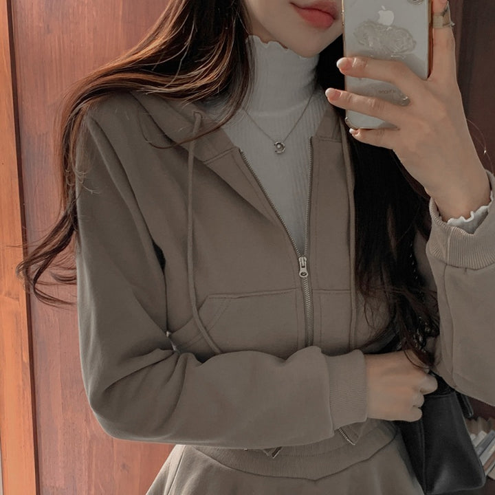 Damer sporty crop sæt med kjole og hoodie Stilla