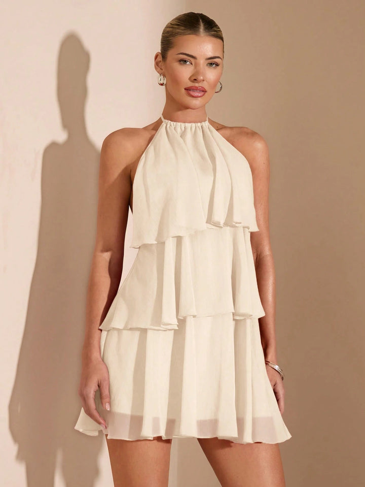 Dame sommerkjole med fine ruffles detaljer Skovae