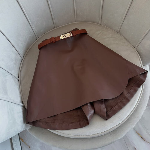 Dame Elegant Wrap nederdel med stilfuld bælte Stilla