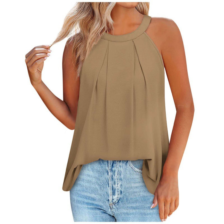 Dame Løs Bluse med Plissering Stilla