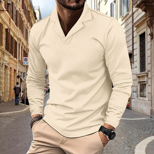 Herrer langærmede polo skjorter med struktureret design Stilla