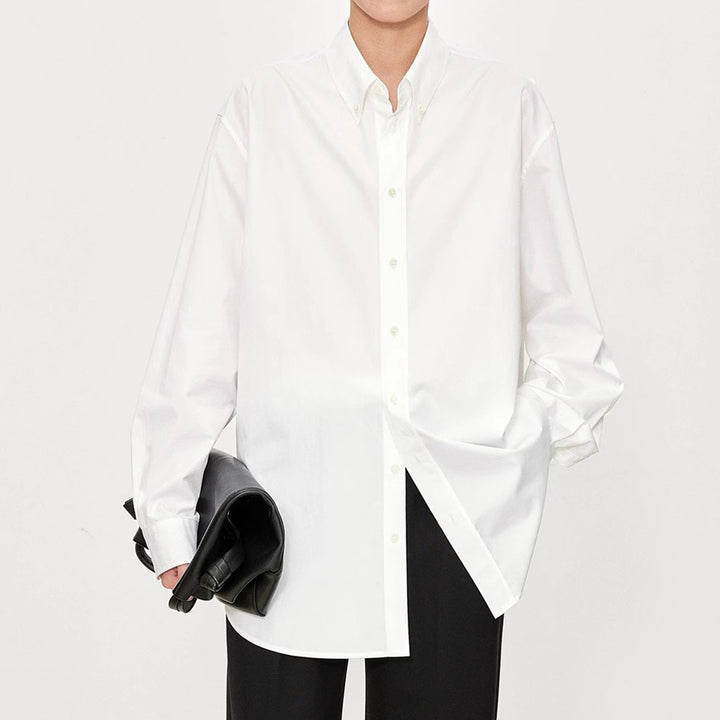 Damer elegant oversized bluse med klassiske knapdetaljer Stilla