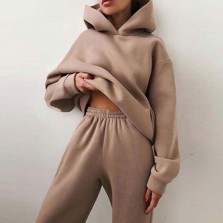 Femme Cozy Fleece Hoodie og Joggingbuks Sæt Stilla