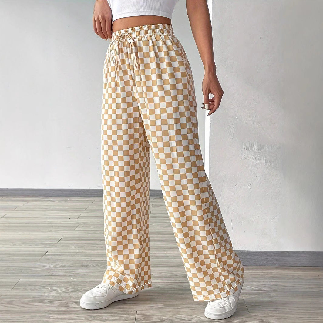 Dame lettere ternede bukser i fashionable snit med elastisk talje Stilla