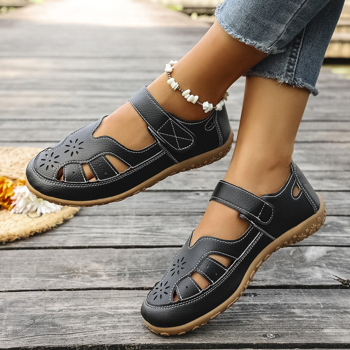 Dame komfort-sandaler med åndbart overmateriale og justerbar velcro Stilla