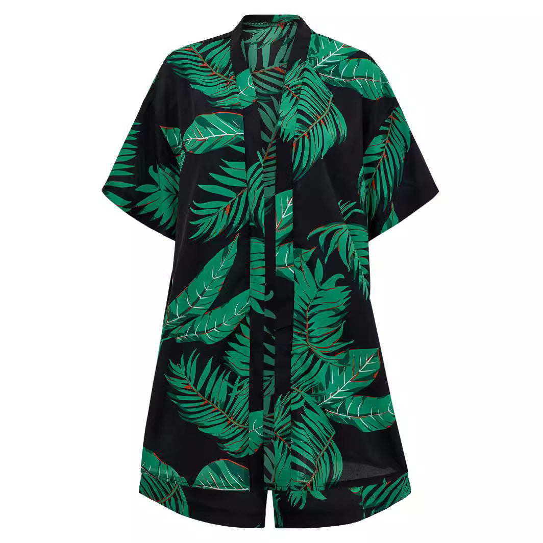 Dame sommerligt strandoutfit med floraltryk og løs pasform Stilla