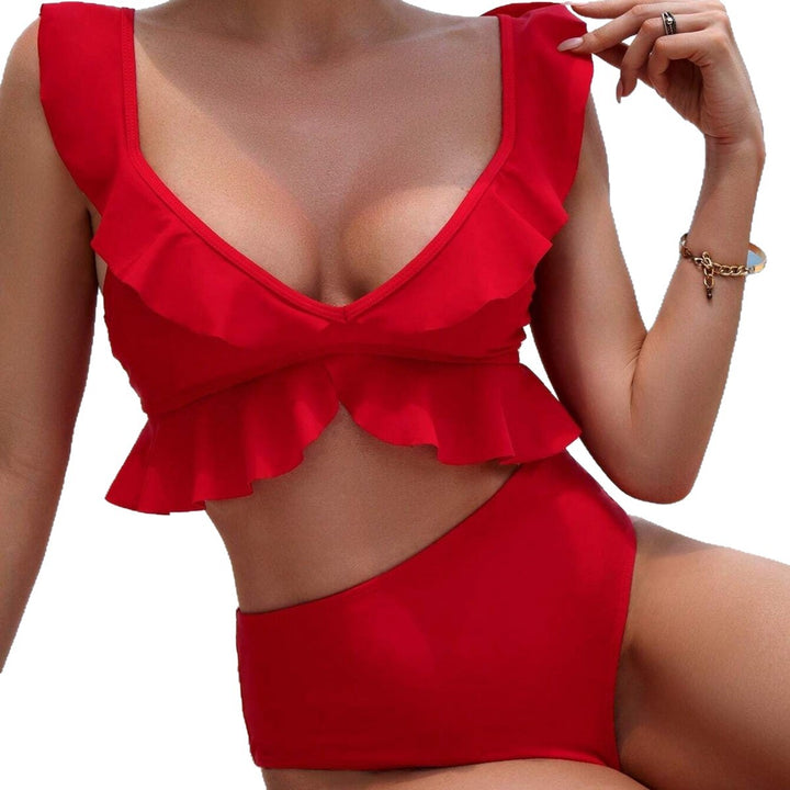 Dame bikini med flæse-detaljer Stilla