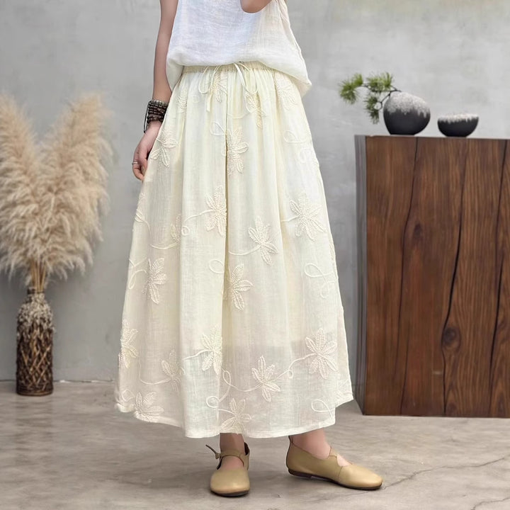 Femme Florale Bestikket Maxi-Nederdel Stilla