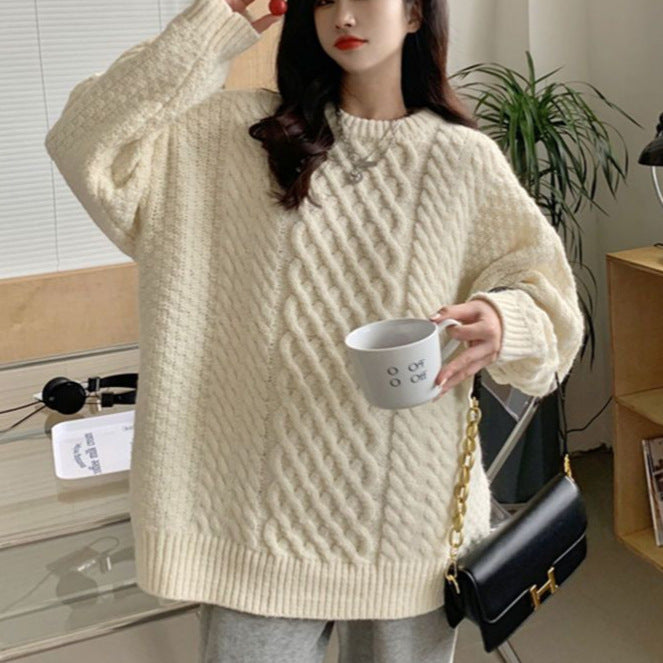Kvindernes grovstrikkede sweater med unik struktur Stilla