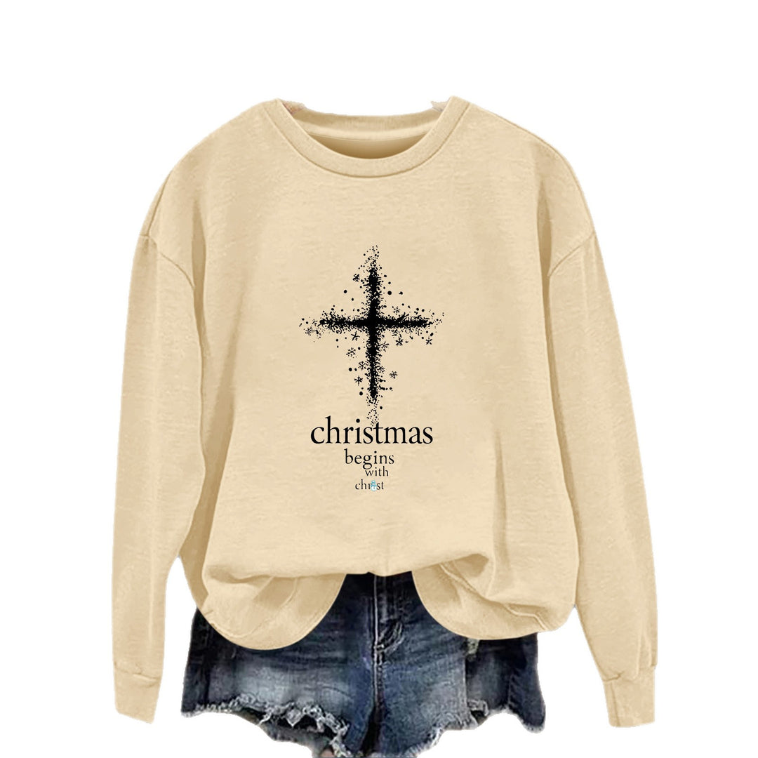 Kvinders sweatshirt med Christian motiv og blød inderside Stilla