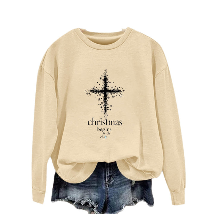 Kvinders sweatshirt med Christian motiv og blød inderside Stilla