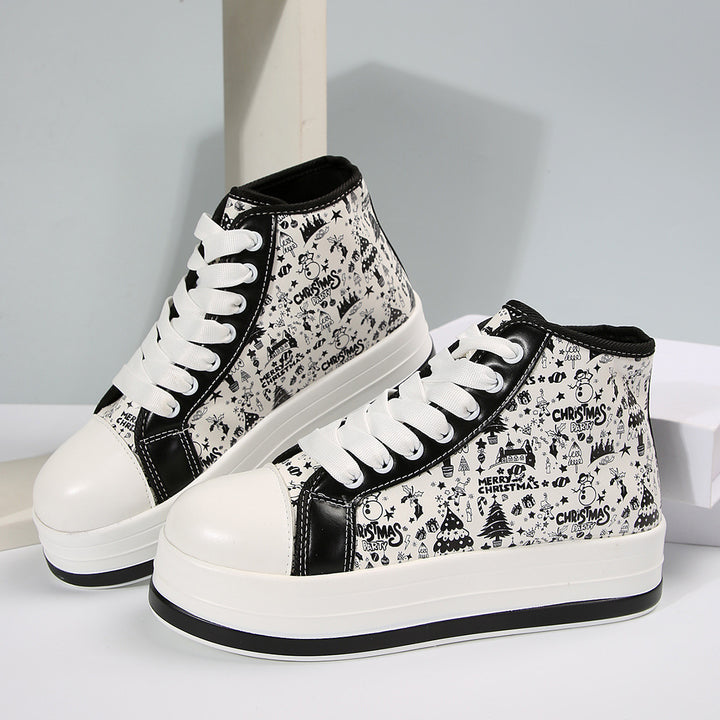 Damer Højkvalitets Sneakers med festligt Print og komfortabel Sål Stilla