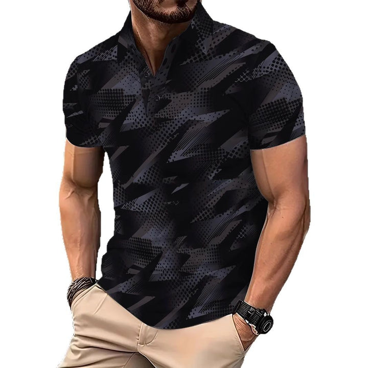 Herren Poloshirt med moderne dynamisk grafikdesign Stilla