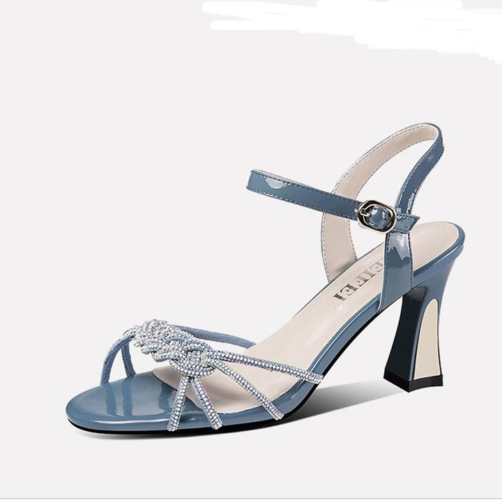 Dame elegante Plateau-sandaler med glitrende dekoration og komfortabel hæl Stilla