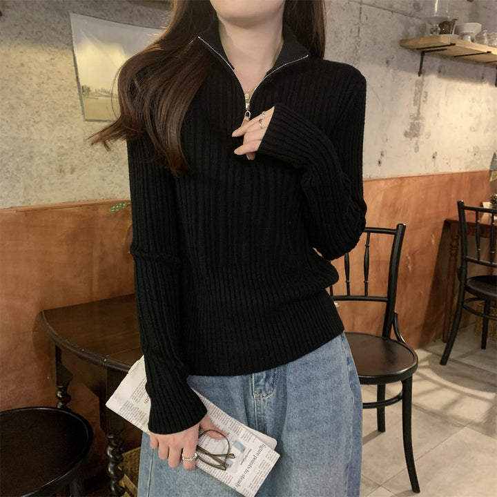 Kvinder elegant skåret sweatshirt med stående krave Stilla