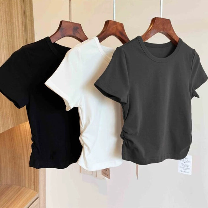 Dame Casual Rynk Kortærmet T-shirt Stilla