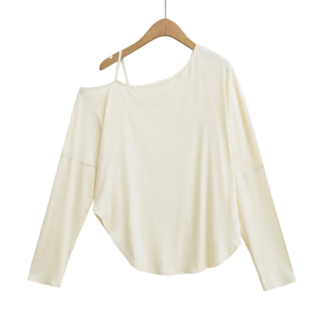 Dame afslappet Off-Shoulder langærmet skjorte med mode detaljer og raffineret snit Stilla