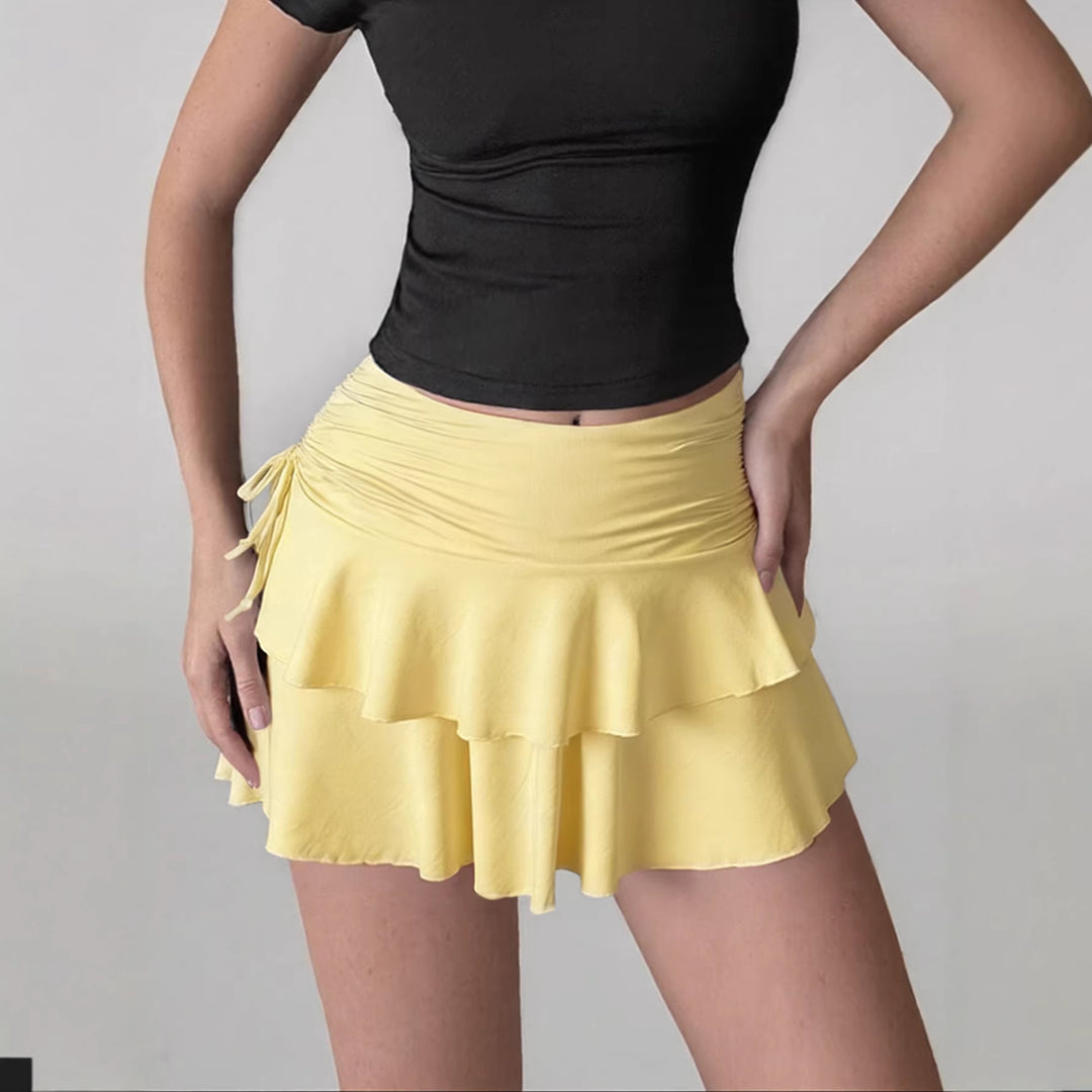 Dame rynkede shorts med justerbar talje Skovae