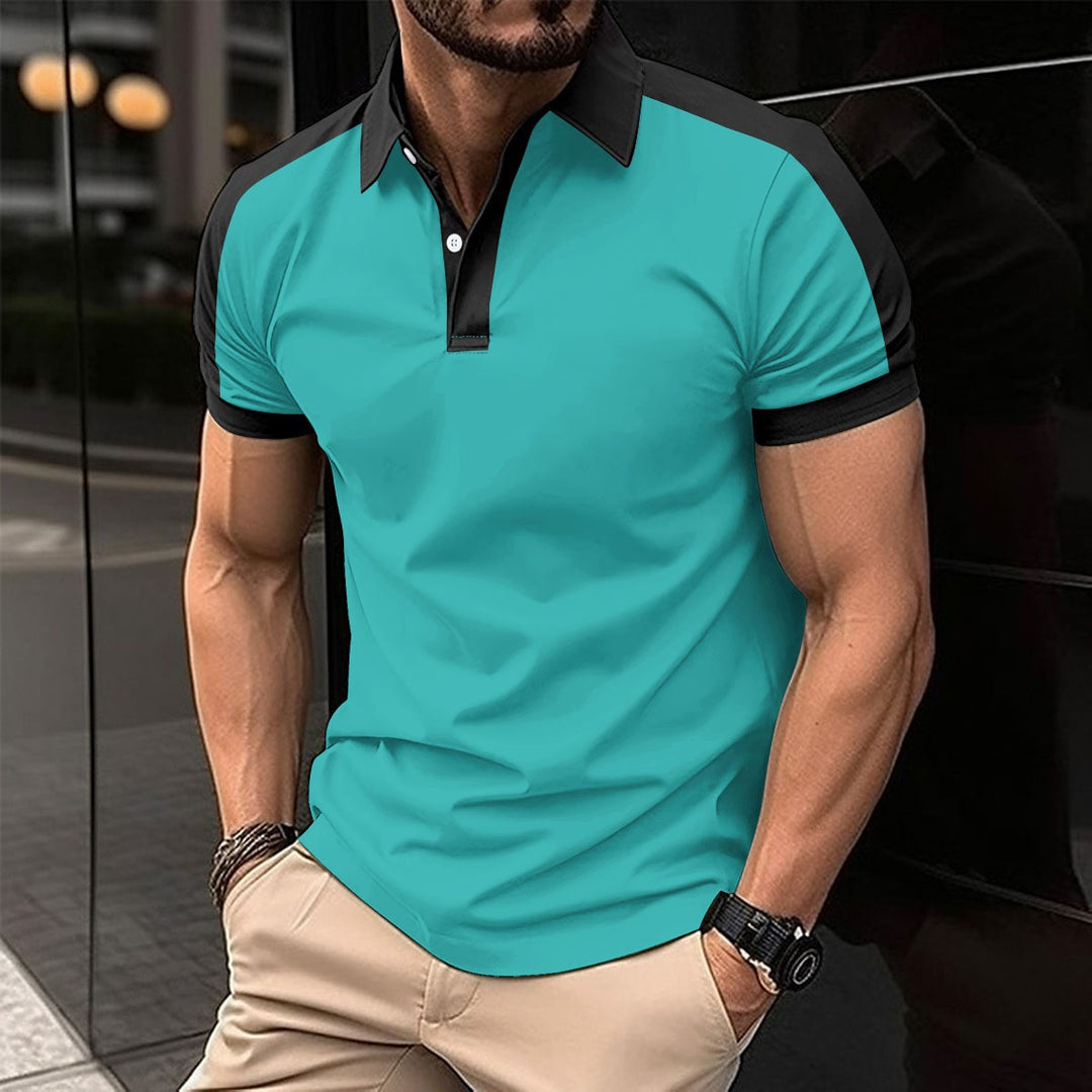 Herrer Kortærmet Poloshirt med moderne snit og kontrasterende ærmer Stilla
