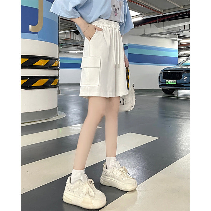 Femme Utility Lounge-Shorts med justerbar snor Stilla