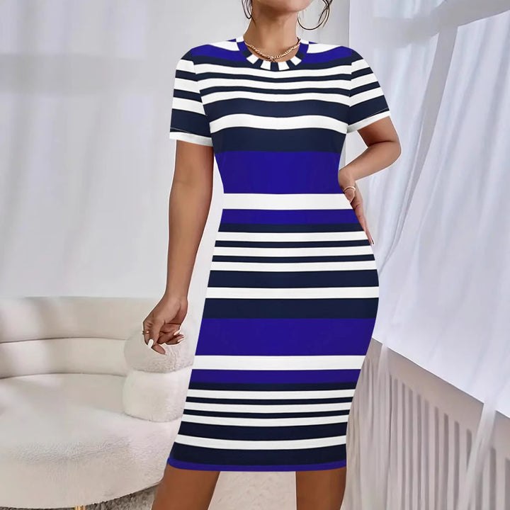 Dame Kort Striped Kjole Stilla