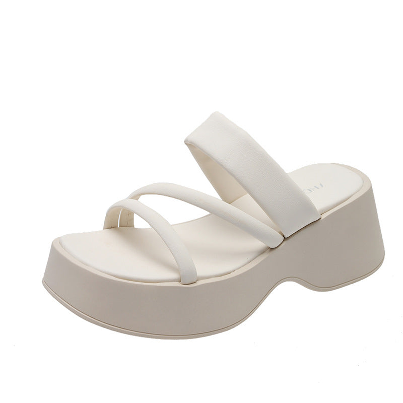 Dame Plateau-sandaler med brede remme og ergonomisk fodseng Stilla