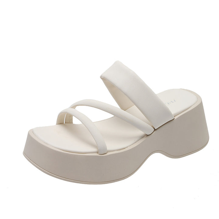 Dame Plateau-sandaler med brede remme og ergonomisk fodseng Stilla