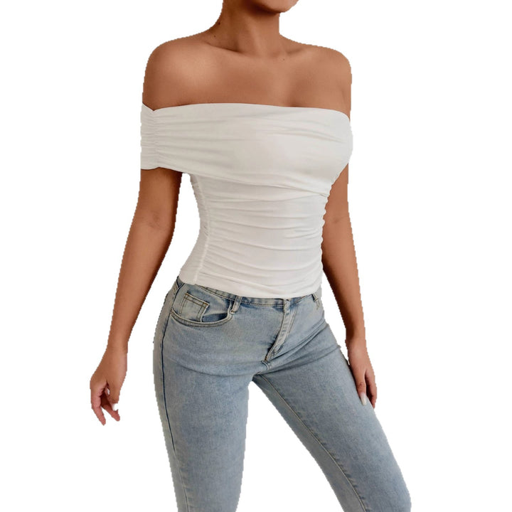 Dame Off-Shoulder top med raffinerede flæsedetaljer Skovae