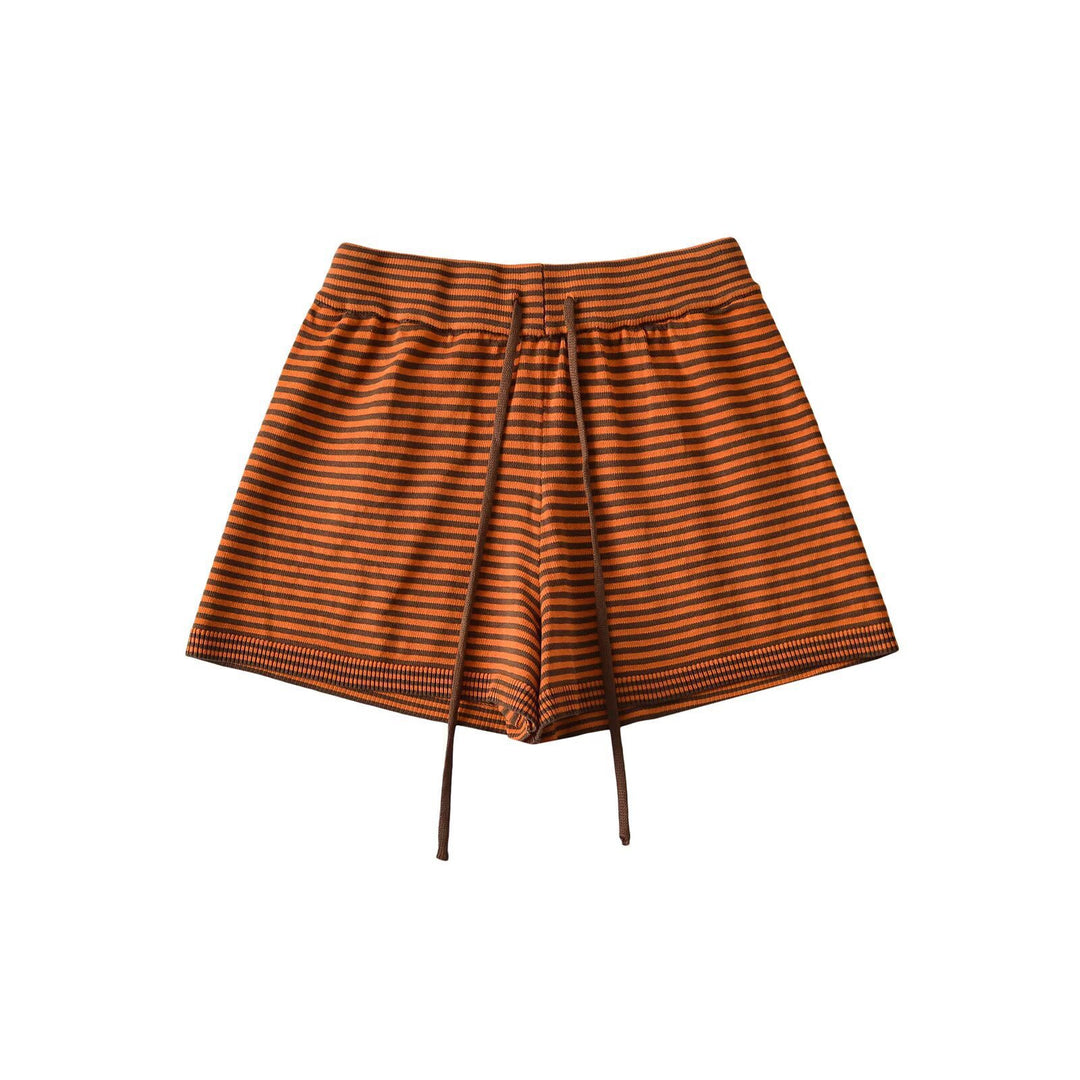 Dame Casual stribede shorts med snor i taljen Stilla