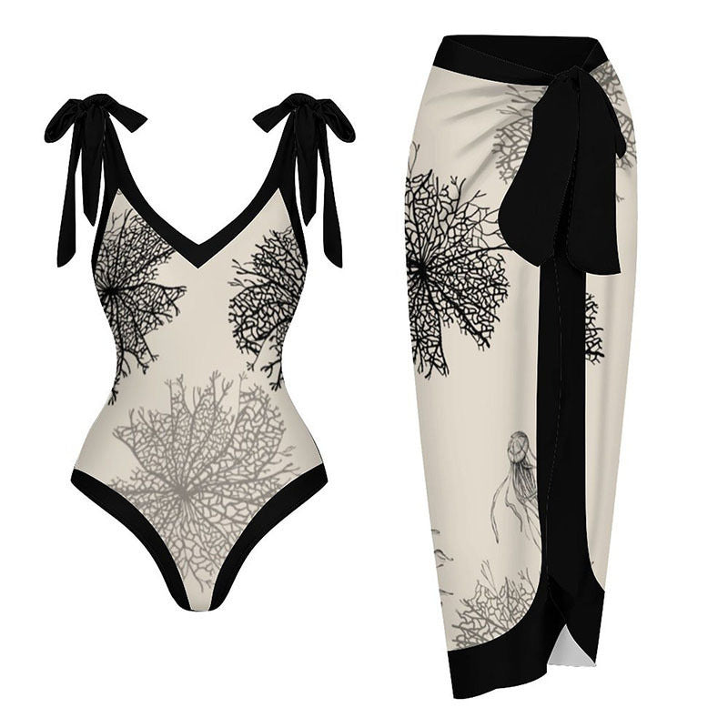 Femme Wickelstil Éntydel Badeanzug med matchende Sarong Stilla