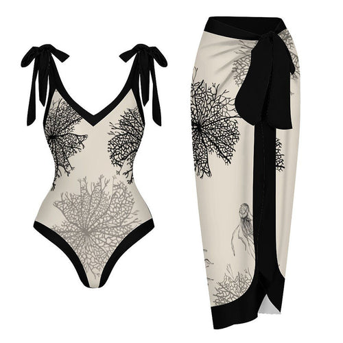 Femme Wickelstil Éntydel Badeanzug med matchende Sarong Stilla