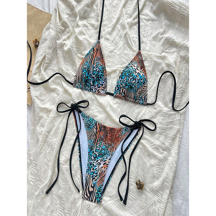 Dame Triangle-Bikini Sæt med justerbare bånd Skovae