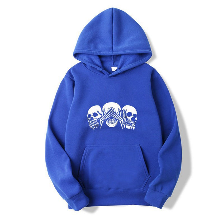 Kvindernes hoodie med kunstnerisk kranie design Skovae