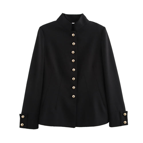 Dame elegant kort jakke med dekorative knapper Stilla
