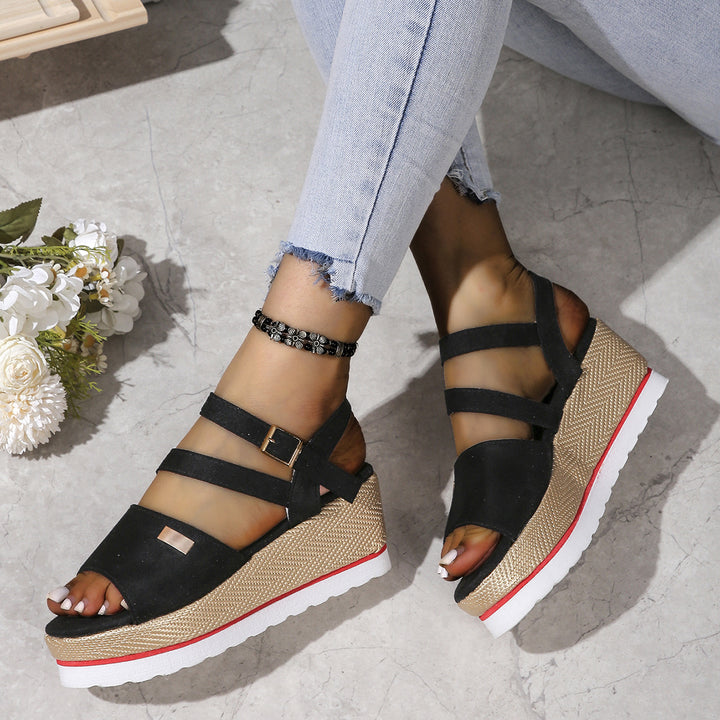Dame Wedge-sandaler med komfortabelt rem-design og skridsikker sål Stilla