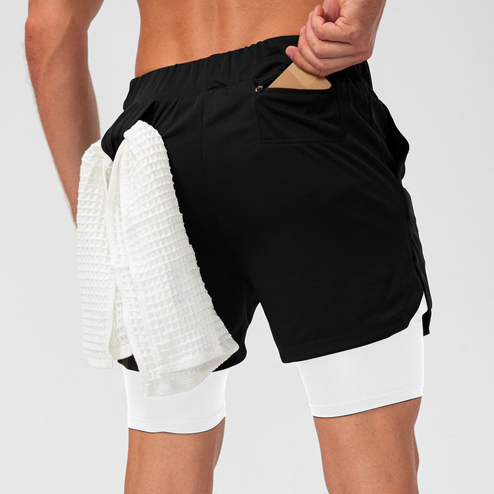 Herrer Sportlige Funktionsshorts med indershorts og justerbar talje Stilla
