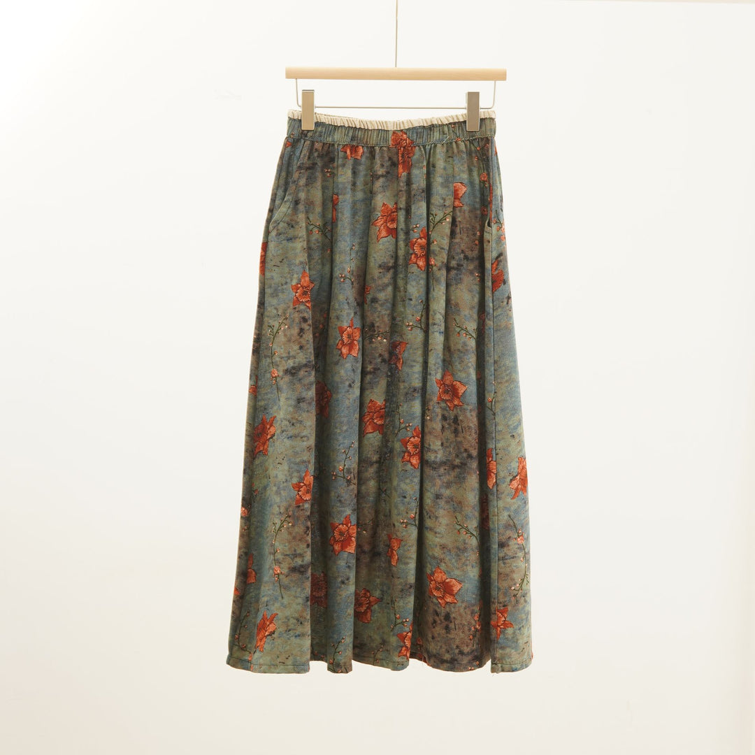Femme Flydende Floral Tryk Maxi Nederdel Stilla