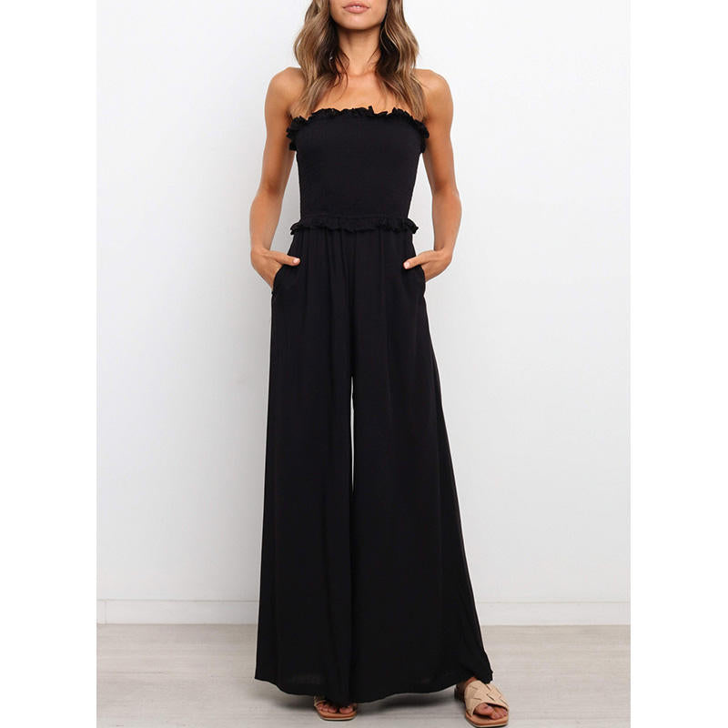 Dame strapless bredbenet jumpsuit Stilla