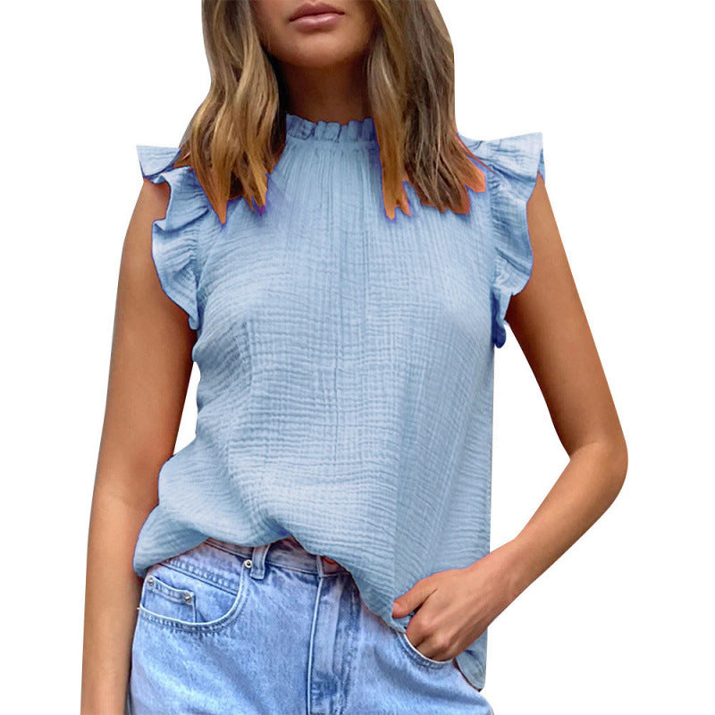 Femme Rynket Udsnit Struktureret Top Stilla