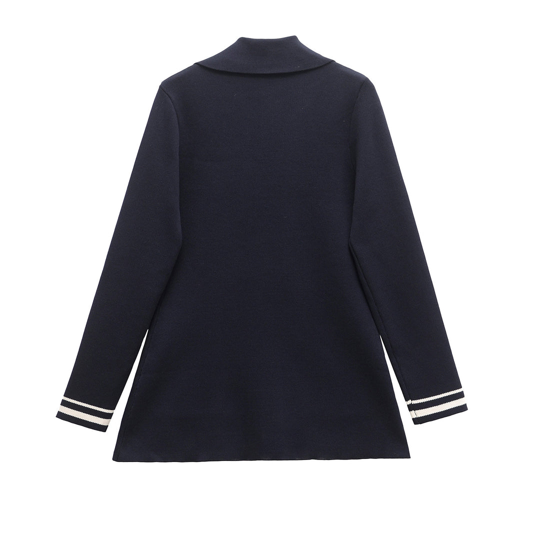 Dame Dobbelt-Matched Skræddersyet Blazer med Kontrastpiping Stilla