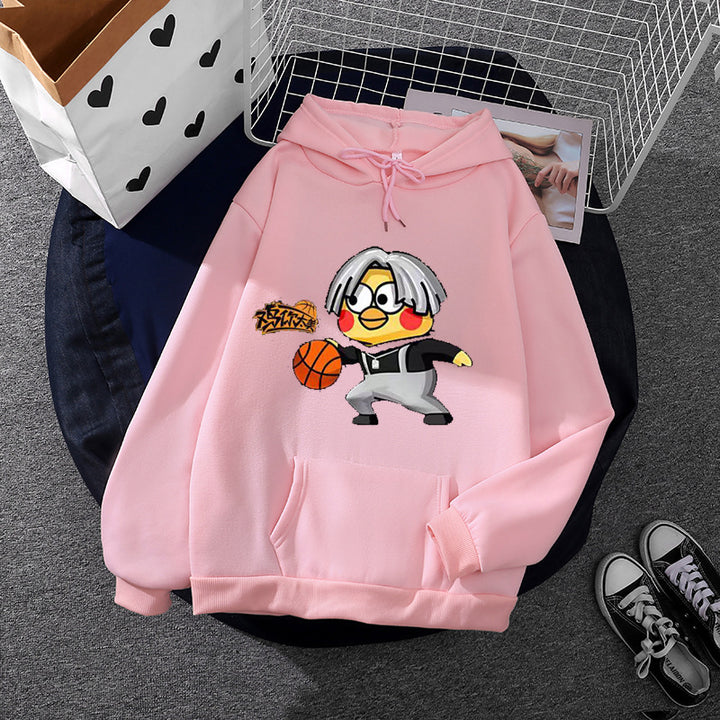 Kvinders hoodie med kreativt basketballmotiv Stilla
