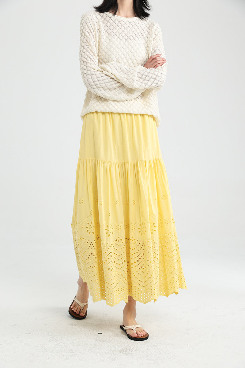 Femme Luftig Blomster-Solblomst Skirt Stilla