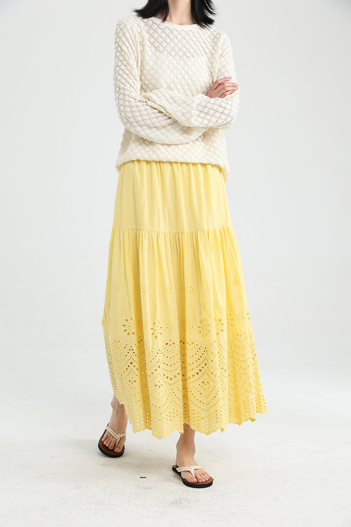 Femme Luftig Blomster-Solblomst Skirt Stilla