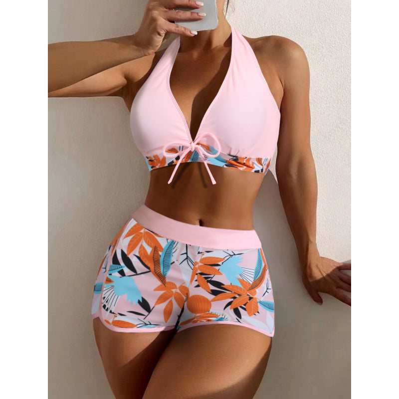 Dame Højskåret Bikini med blomsterprint detaljer og legende rygbeskyttelse Stilla