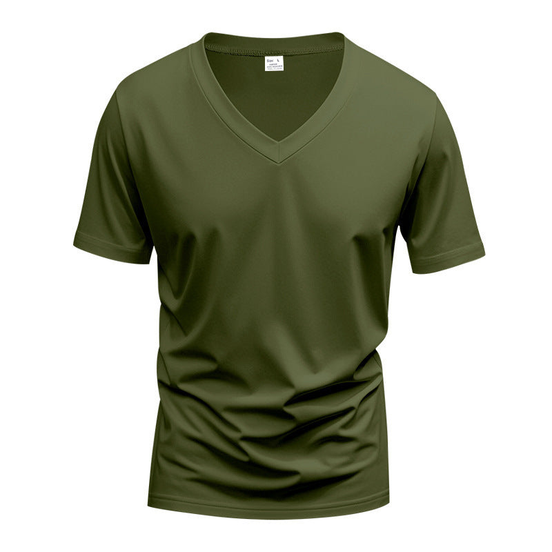 Herrer Sporty Kortærmet T-shirt med V-hals og funktionelt mesh-stof Stilla