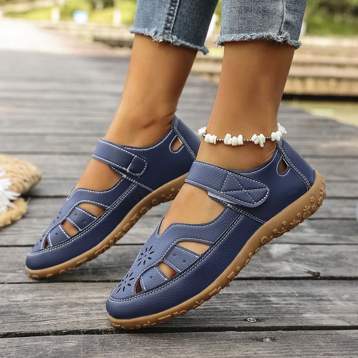 Dame komfort-sandaler med åndbart overmateriale og justerbar velcro Stilla