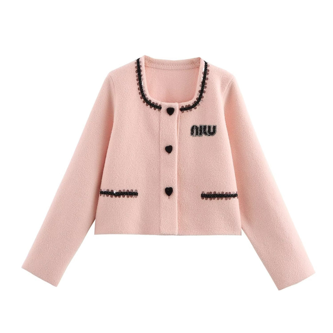 Femme Charmant Tekstureret Strik Cardigan Stilla