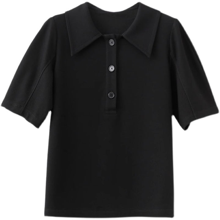 Dame Elegante Poloshirt med fashionable puffærmer og klassisk krave Stilla