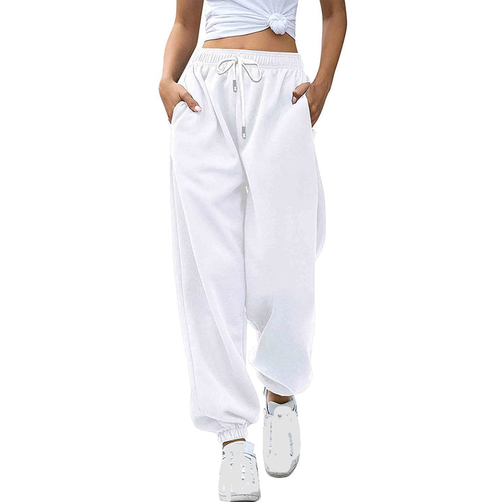 Kvinders casual sweatpants med høj talje og sidelommer med lynlås Skovae
