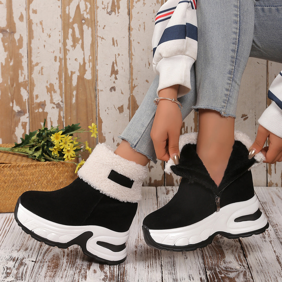 Dame Trendy Fleece-Støvler med Kilehæl Stilla